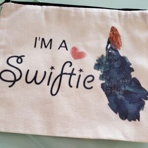 For My Swiftie Fans Cream and Blue Cosmetic Bag
